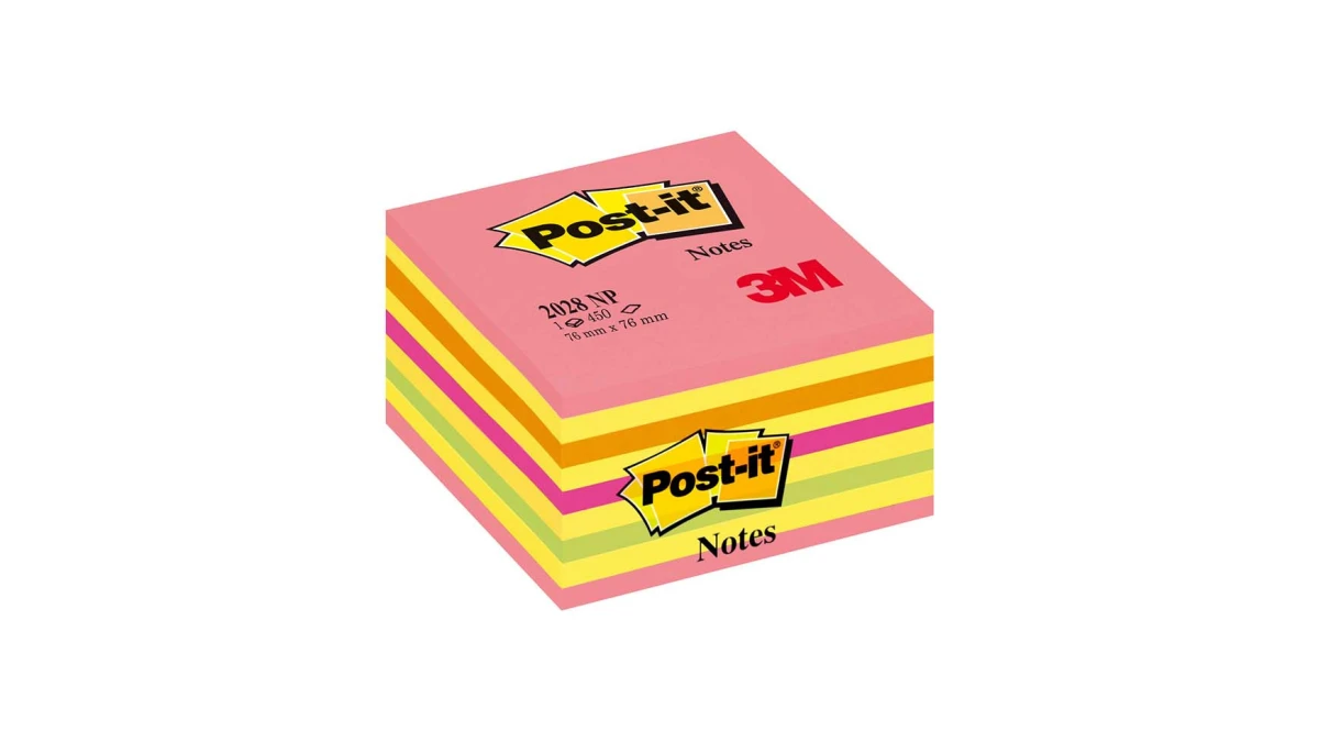 Post-it Haftnotizwürfel neon-pink 76 x 76 mm mit 450 Blatt