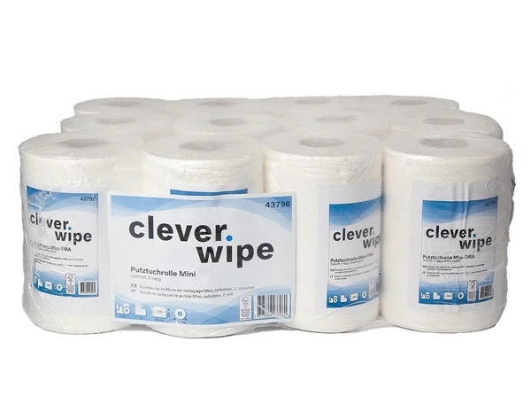 CLEVER WIPE Essuie-tout Mini 2 couches, 12 rouleaux