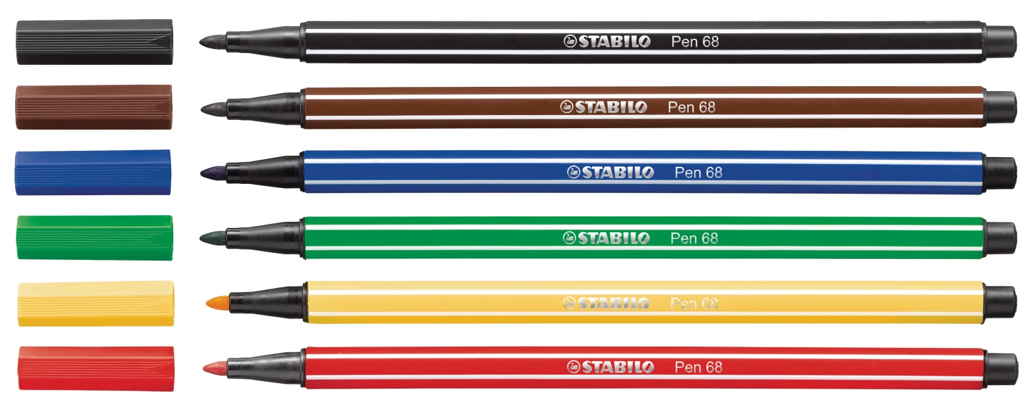 STABILO Fasermaler Pen 68 1 mm - 6 Farben
