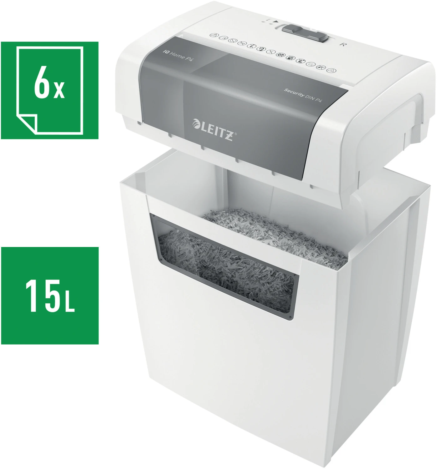LEITZ Destructeur de documents IQ Home, P-4, 15lt