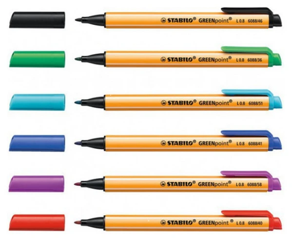 STABILO Faserscheiber GREENpoint 0.8 mm – 6 Stk.