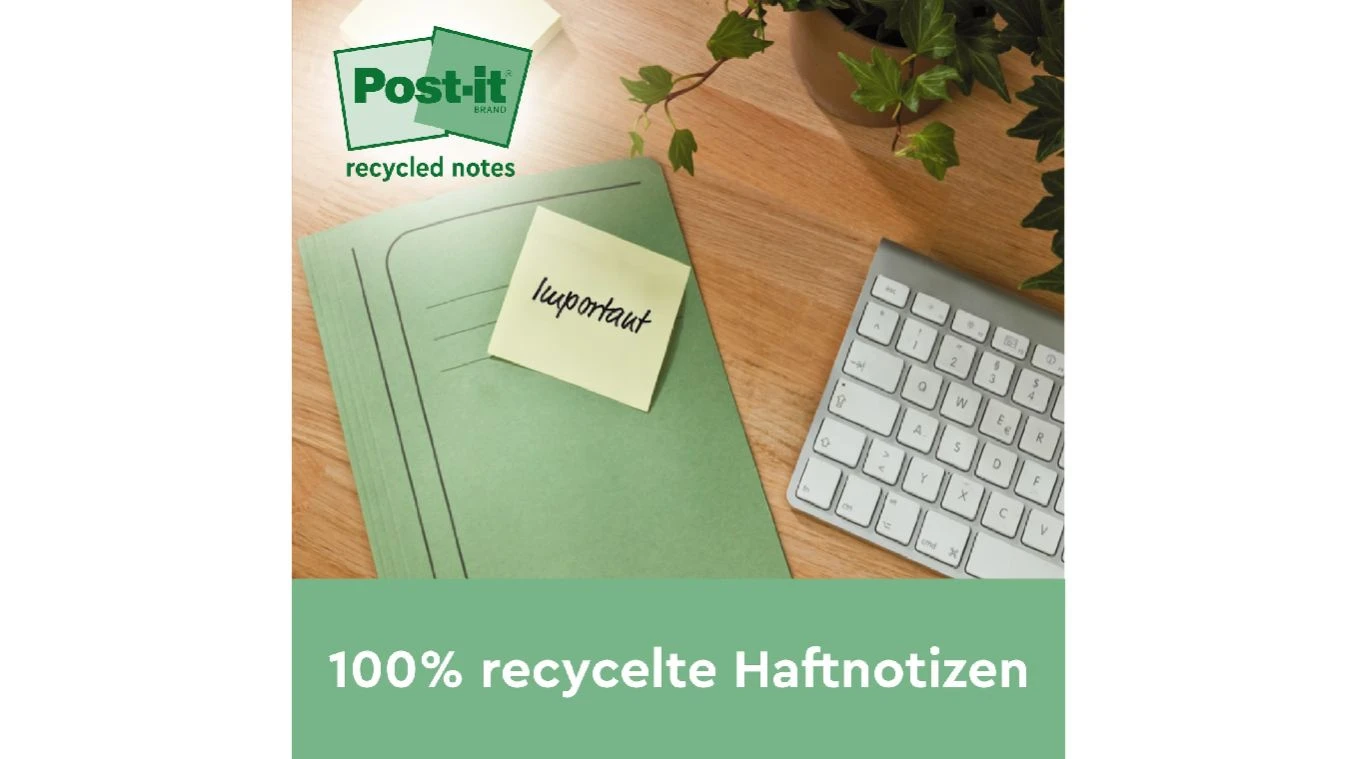 POST-IT Haftnotizen Recycling 6 x 100 Blatt