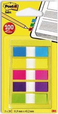 POST-IT Marque-pages Index Mini 5 x 20 feuilles