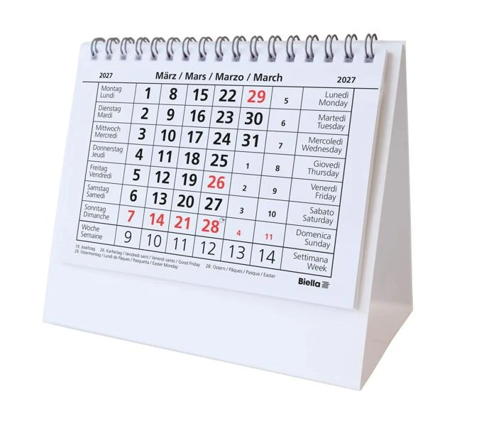 BIELLA Pultkalender Desktop Basic- Format: 14,8 x 10,5 cm