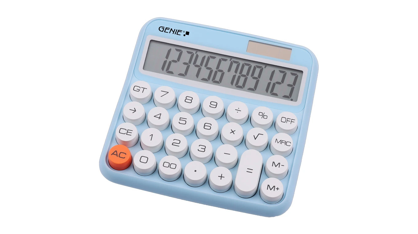 GENIE Calculatrice de bureau 612 B Dual-Power (solaire et batterie)