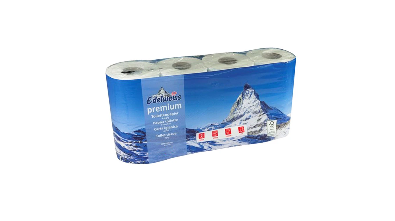 EDELWEISS WC-Papier Premium 4-lagig, 8 Rollen