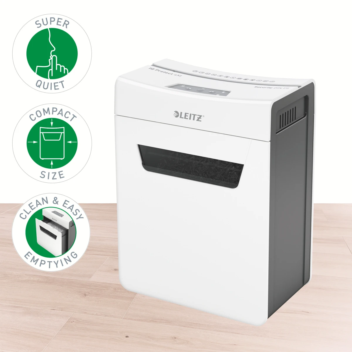 LEITZ Destructeur documents IQ Protect 4M, P-5, 14lt