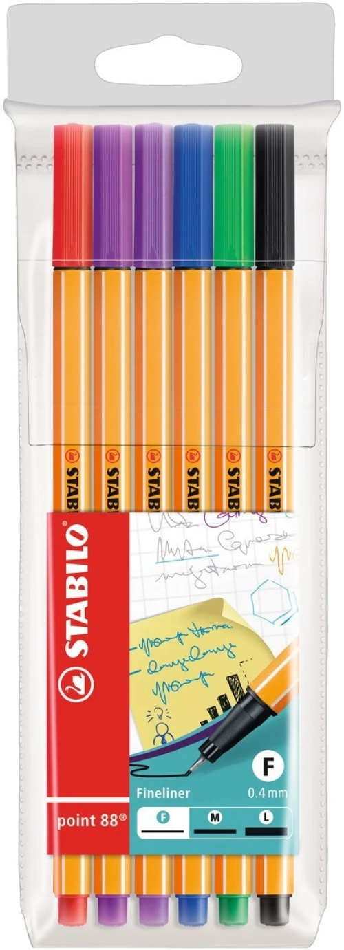 STABILO Fineliner Point 88 - étui à 6 pcs.