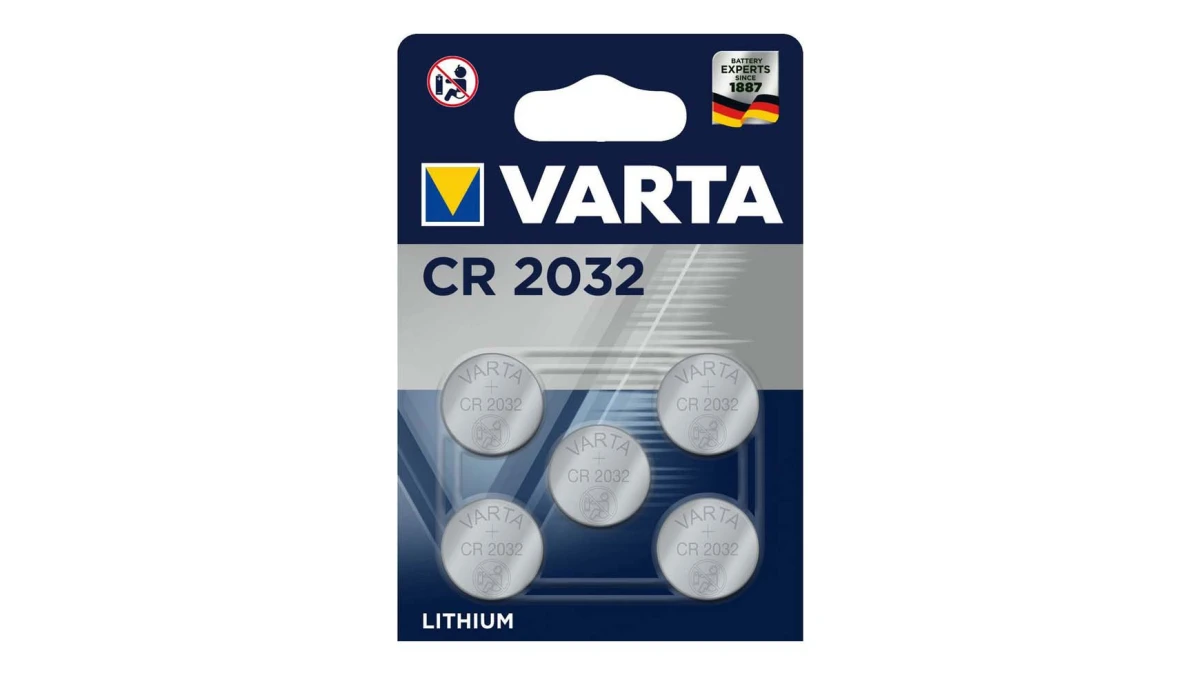 VARTA Pile bouton CR2032, 5 pièces