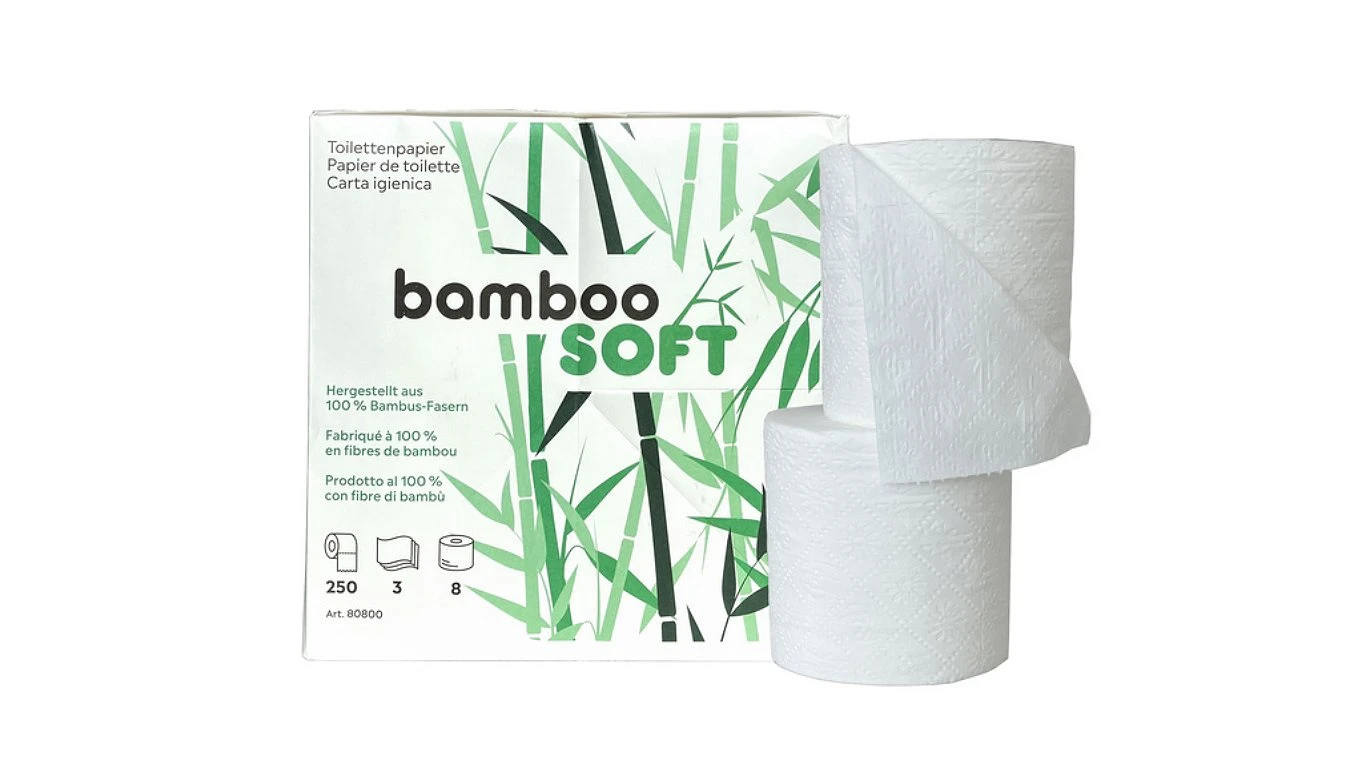 BAMBOOSOFT Papier toilette 3 couches, 64 rouleaux