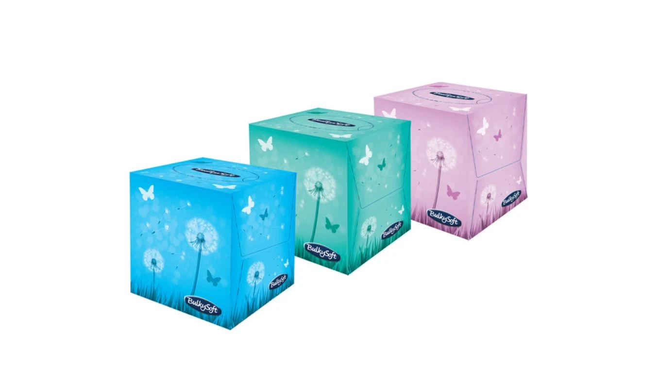 BULKYSOFT Mouchoirs cosmétiques 3 couches, 24 pièces
