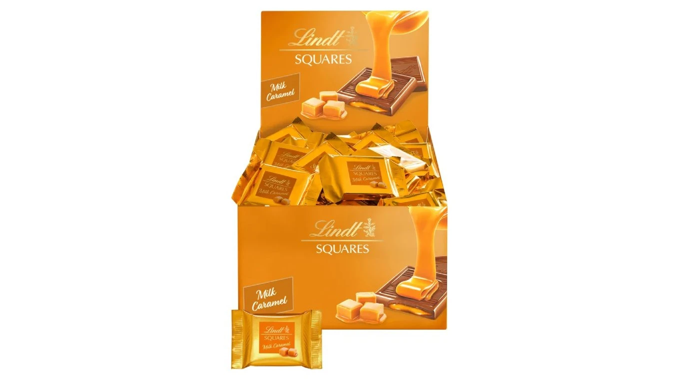 LINDT Squares Caramel Thekensteller 750g