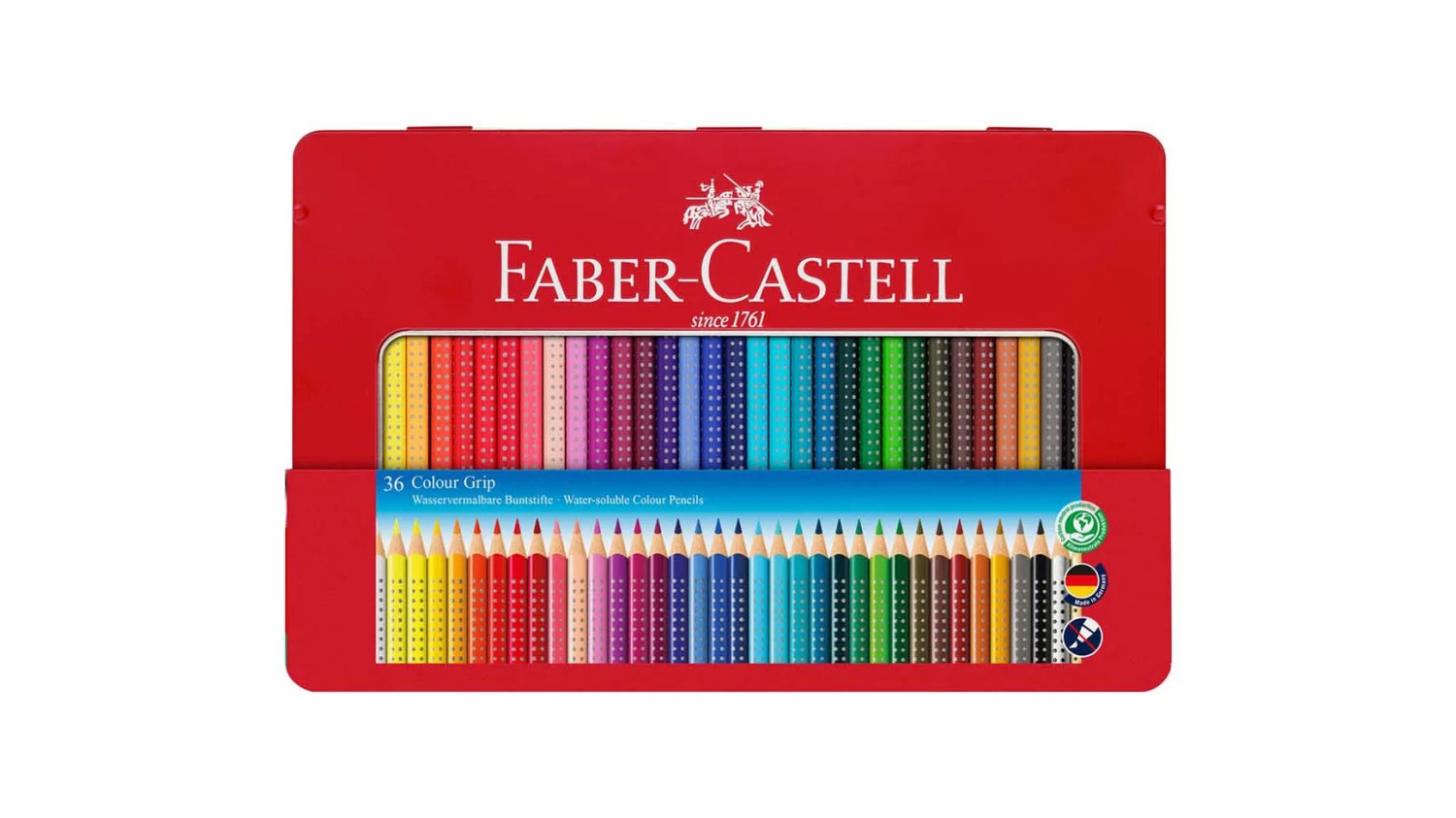 FABER-CASTELL Farbstifte Colour Grip 36 Farben Metalletui