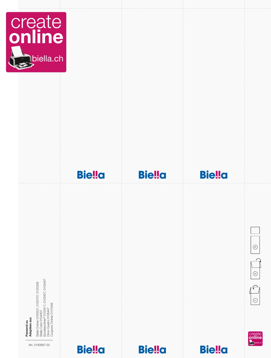 BIELLA Etiquettes dorsales 51x145mm
