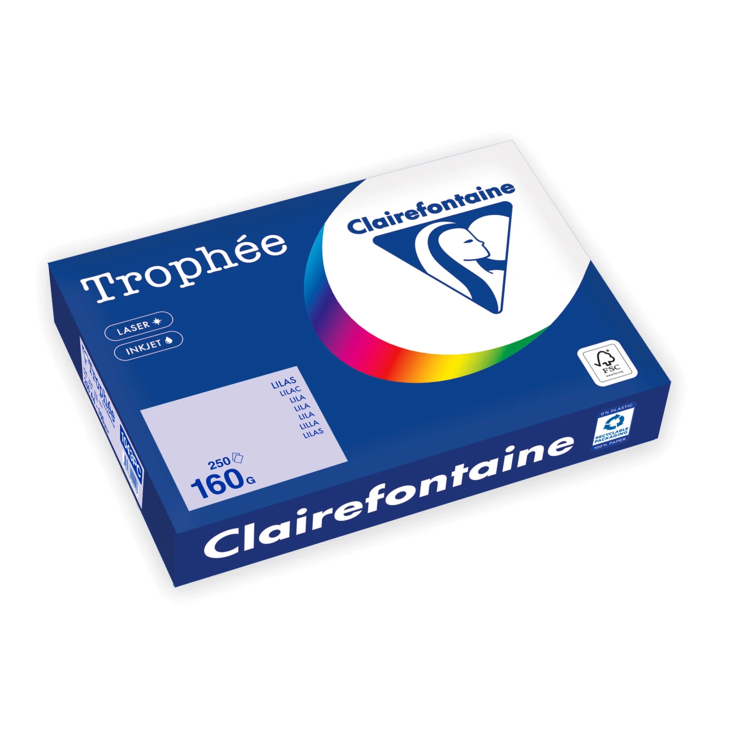 CLAIREFONTAINE Papier à copier Trophée Pastel A4, 160 g/m², 250 feuilles