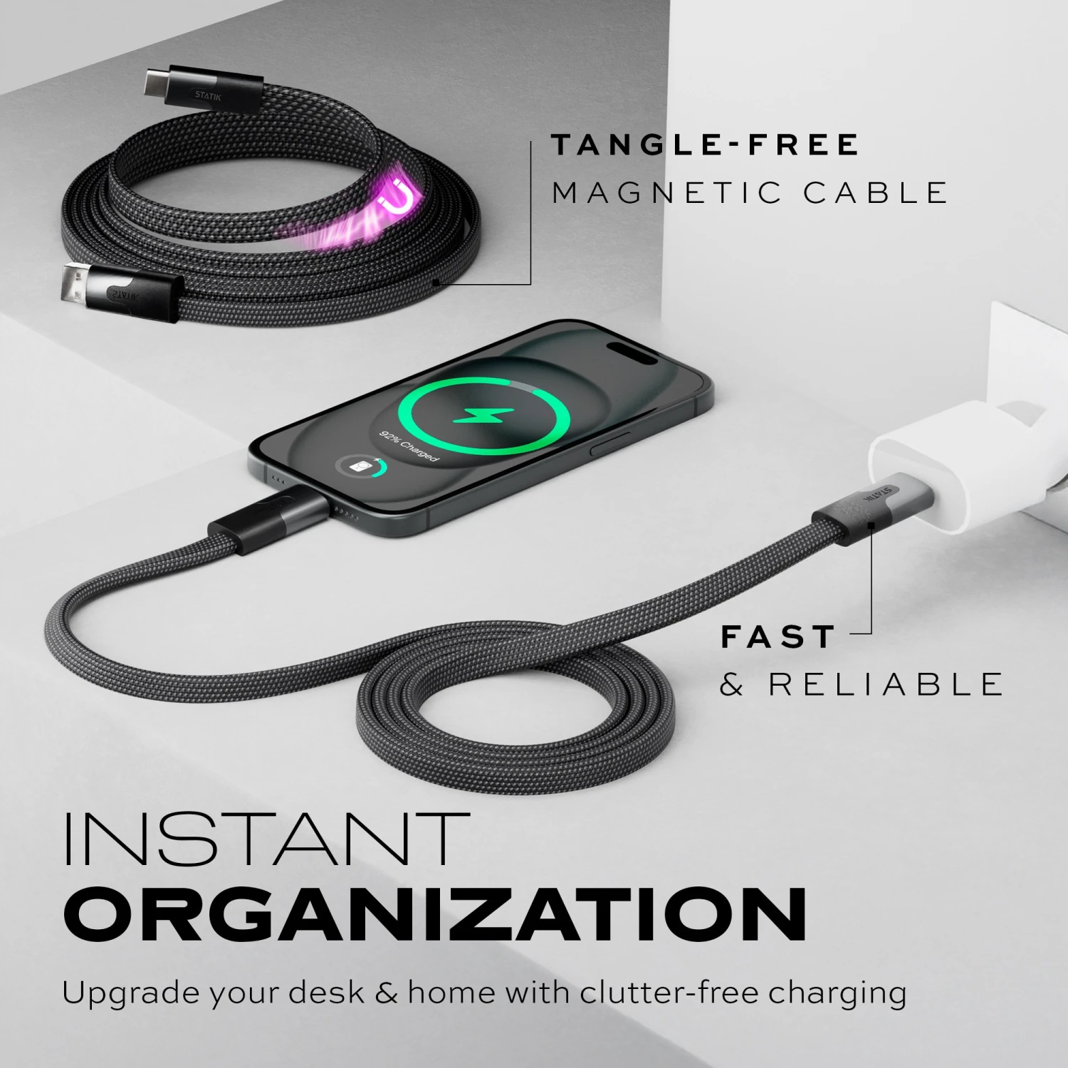 STATIK MagStack Slim USB-A zu C Kabel, 1m