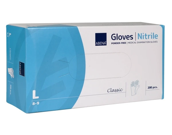 ABENA Gants en nitrile Classic taille L, 200 pièces