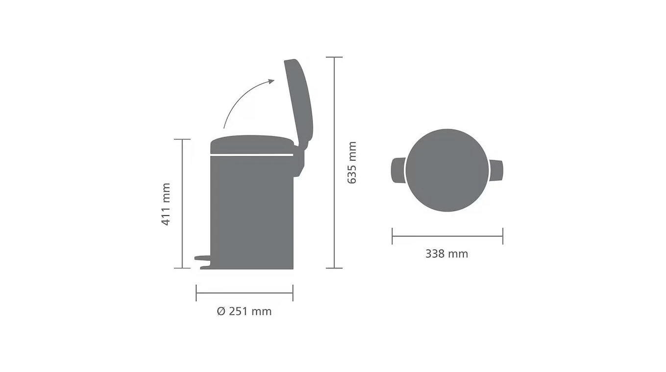 BRABANTIA Poubelle à pédale NewIcon 12 L