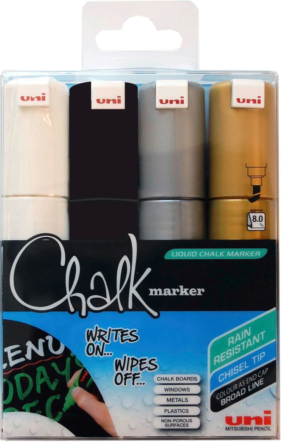 UNI-BALL Chalk Marker 8 mm, PWE8K.4C-5