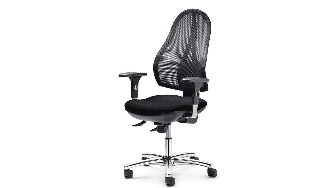 Bürostuhl Comfort R Net Deluxe Stahl-Fusskreuz verchromt