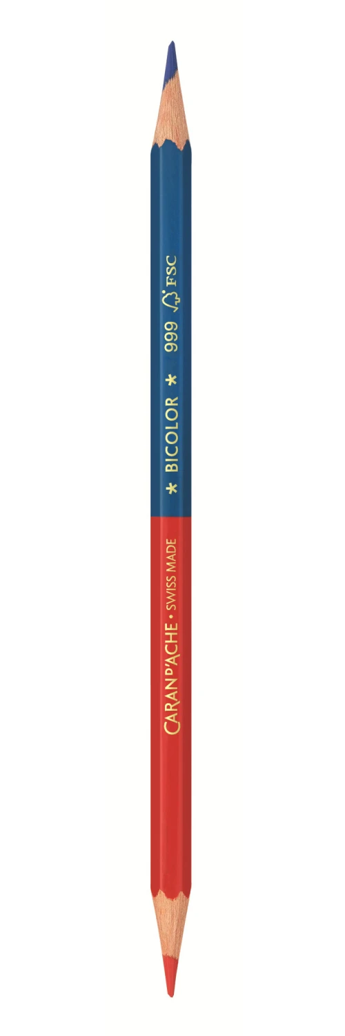 CARAN d'ACHE Crayon de couleur Bicolor bleu-ro