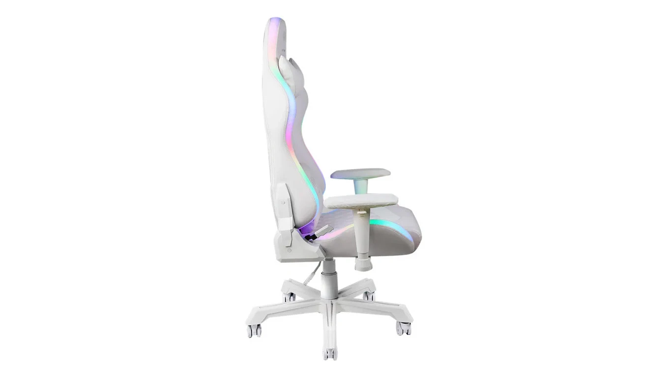 DELTACO Fauteuil gaming RGB LED blanc GAM-080-W