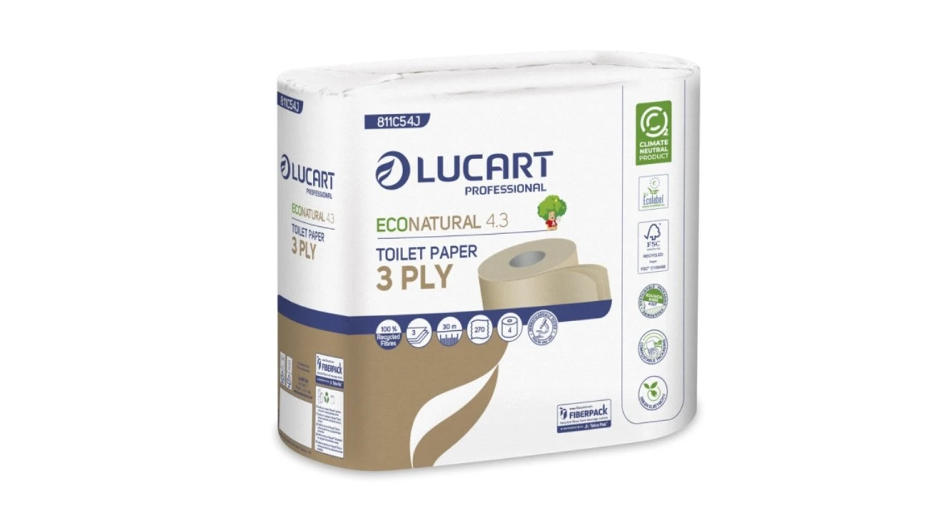 LUCART WC-Papier EcoNatural 4.3, 3-lagig, 56 Rollen