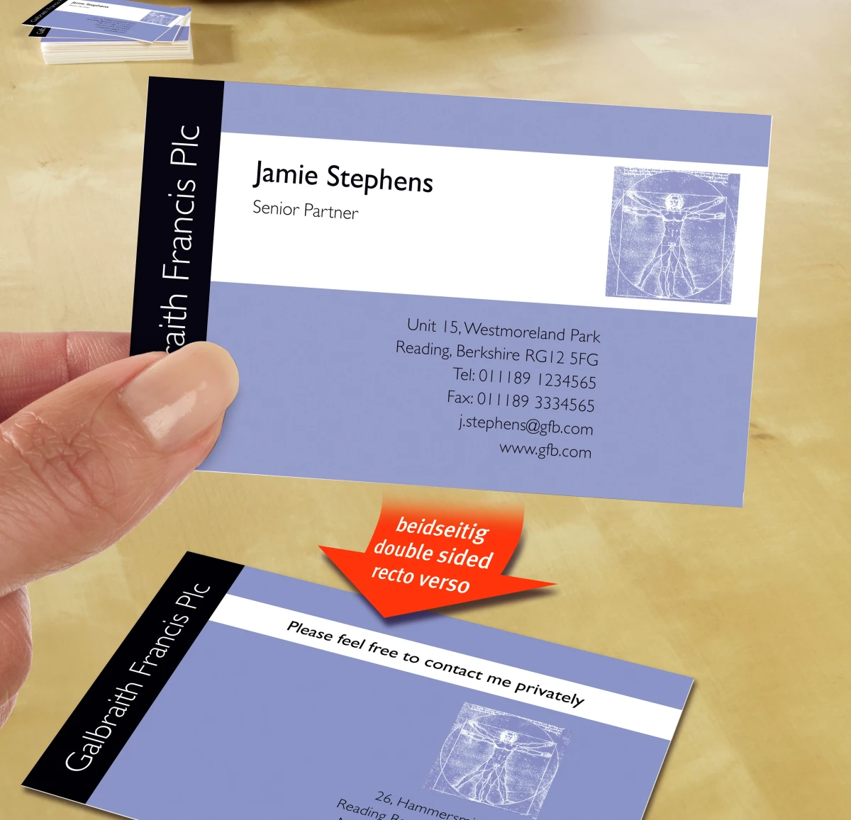 AVERY Zweckform C32015-25 Cartes de visite, 85 x 54 mm, 25 feuilles