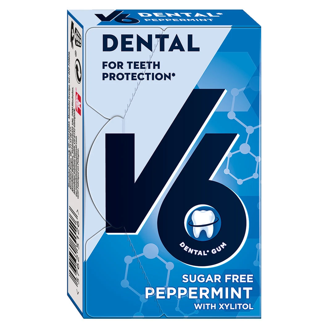V6 Chewing-gum Dental Peppermint 24 x 24 g
