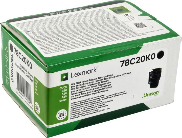 LEXMARK 78C10K0 return toner cartridge black 78C20K0