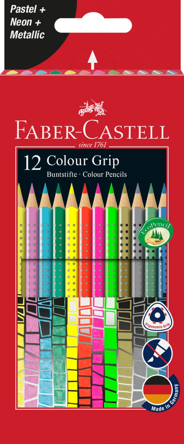 FABER-CASTELL Colour Grip 12er-Kartonetui