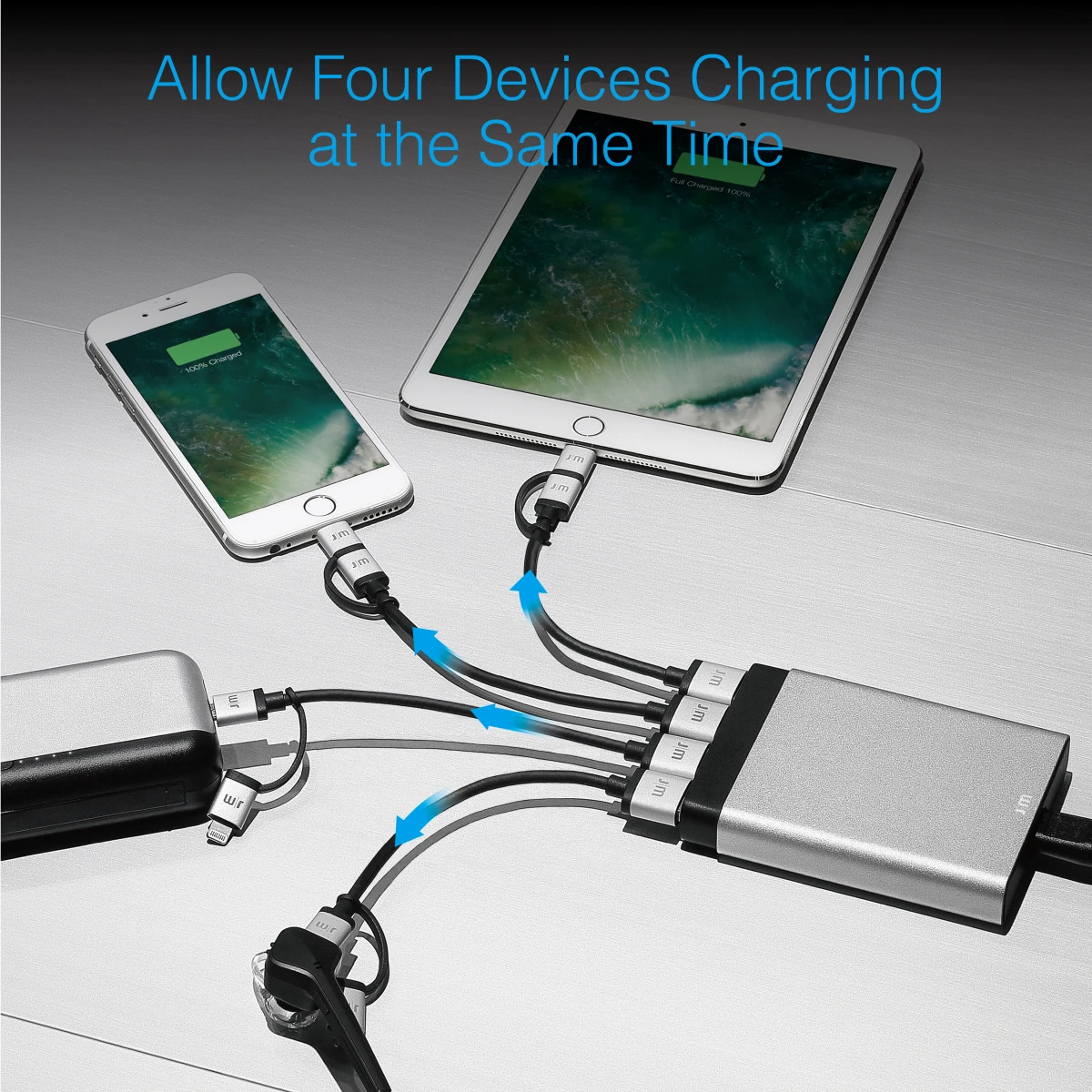 Just Mobile AluCharge Petit chargeur compact multi-ports USB