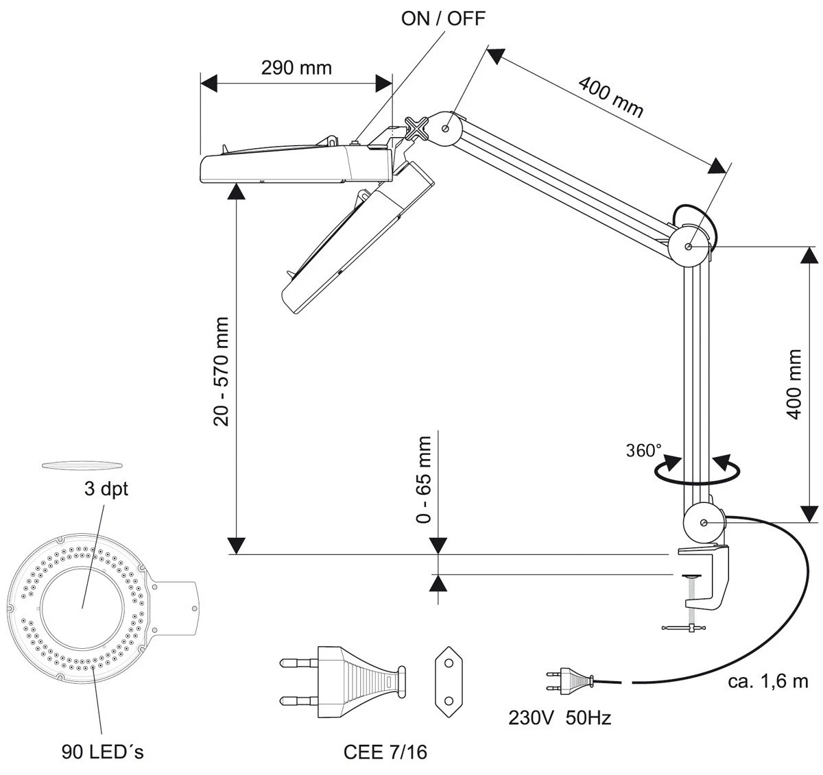 MAUL Lampe LED loupe