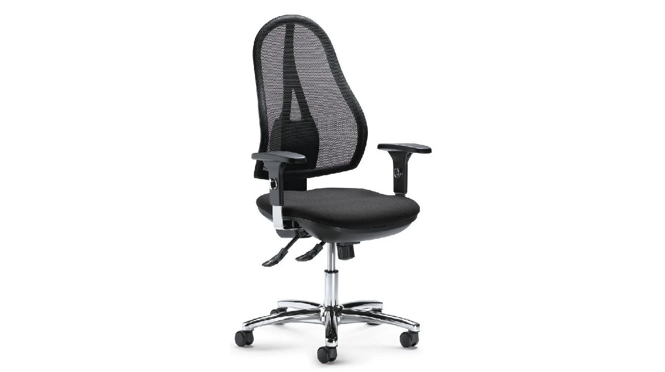 Bürostuhl Comfort R Net Deluxe Stahl-Fusskreuz verchromt