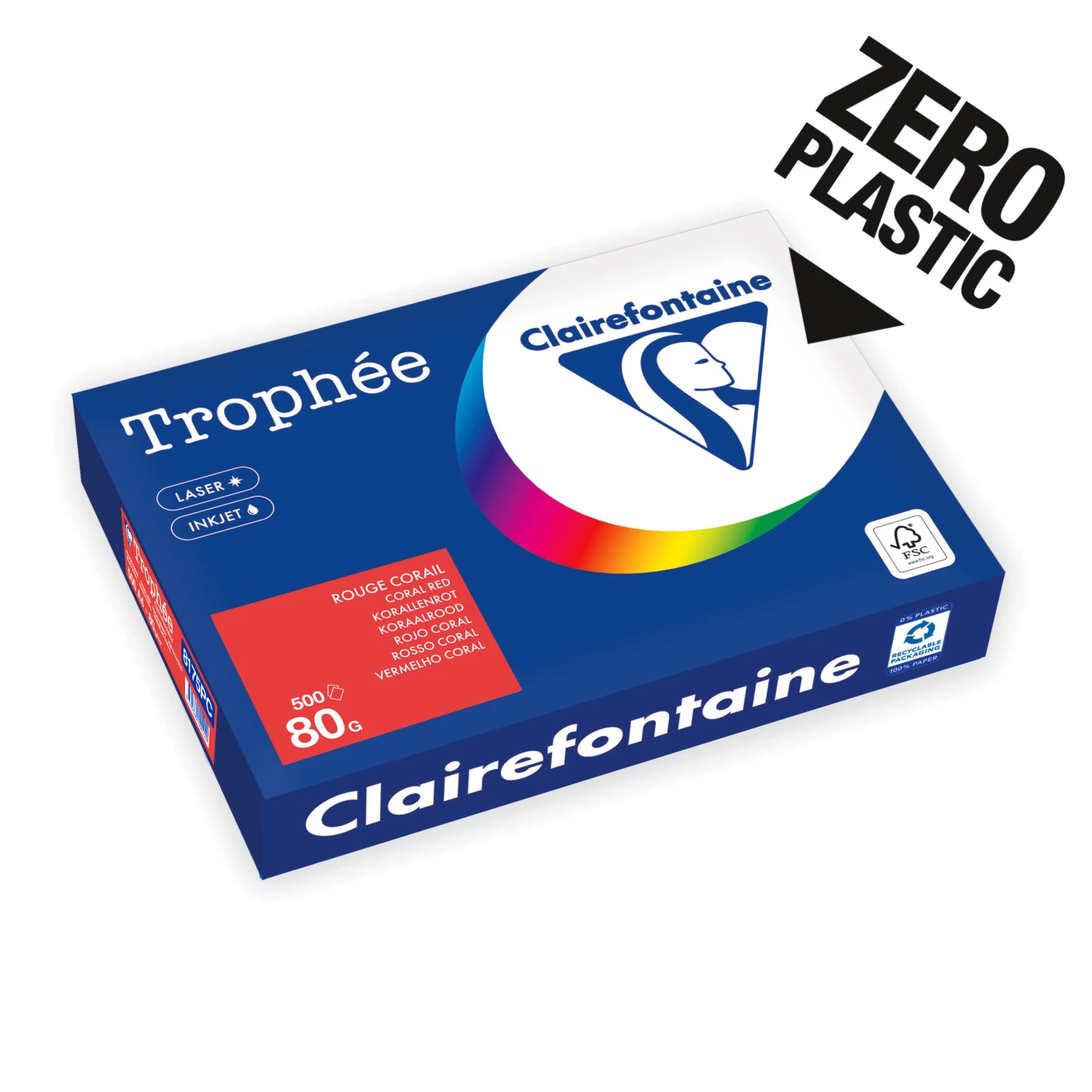 CLAIREFONTAINE Papier à copier Trophée Intensif A4, 80 g/m², 500 feuilles