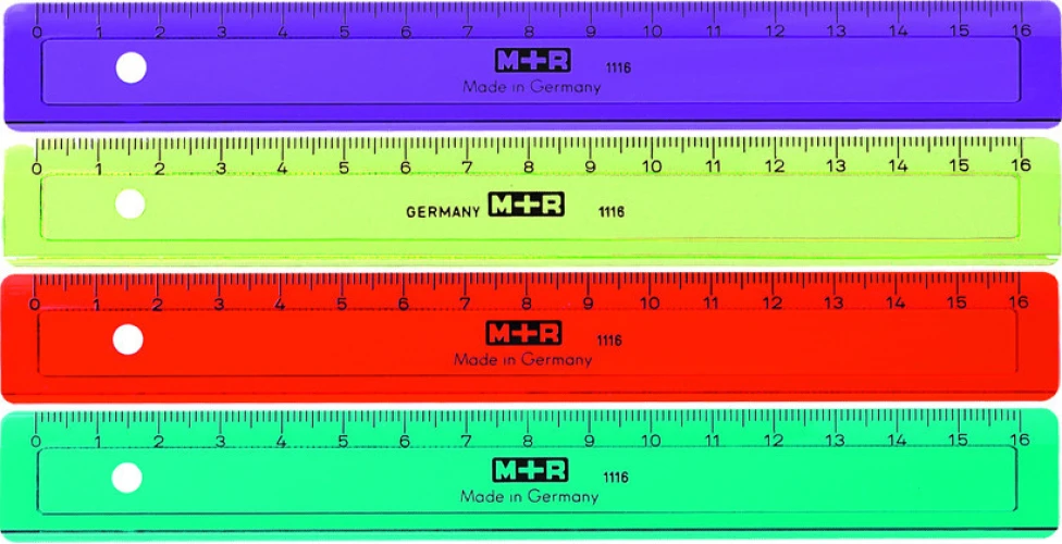 M+R Flachlineal 16 cm - farbig assortiert
