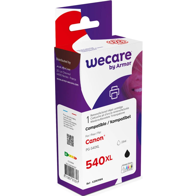 WECARE Tinte XL rebuilt schwarz PG-540XLWE