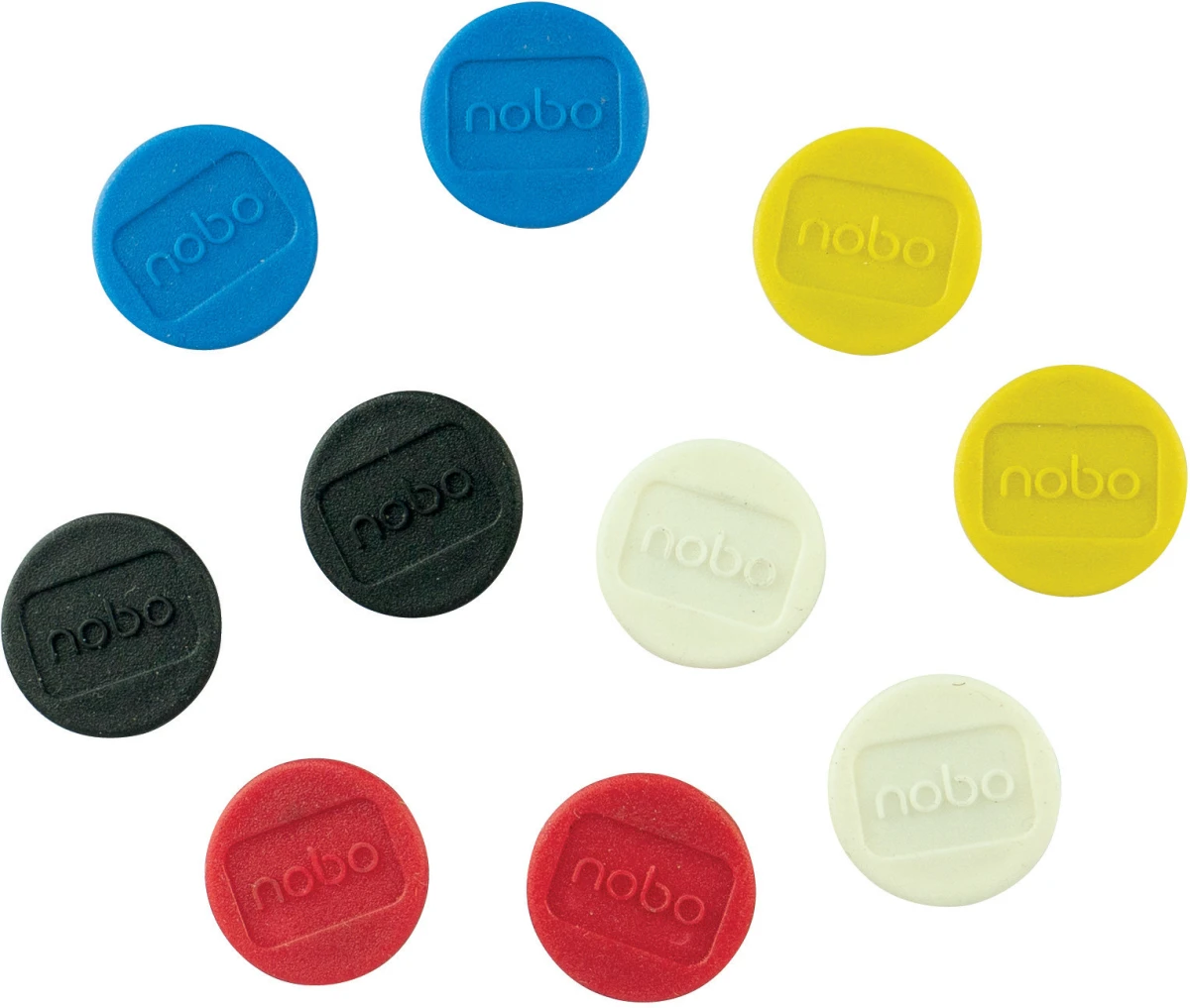 NOBO Aimant ronde 13 mm - assortis (10x)