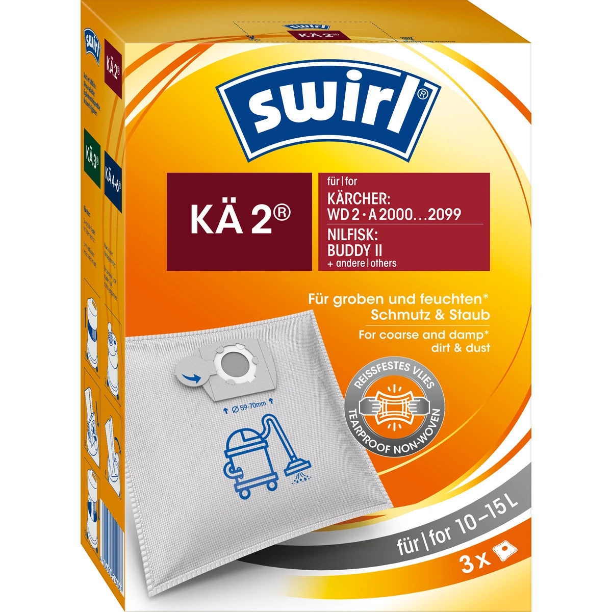 SWIRL Staubbeutel KA 2.0 reissfestes Vlies 3 Stück