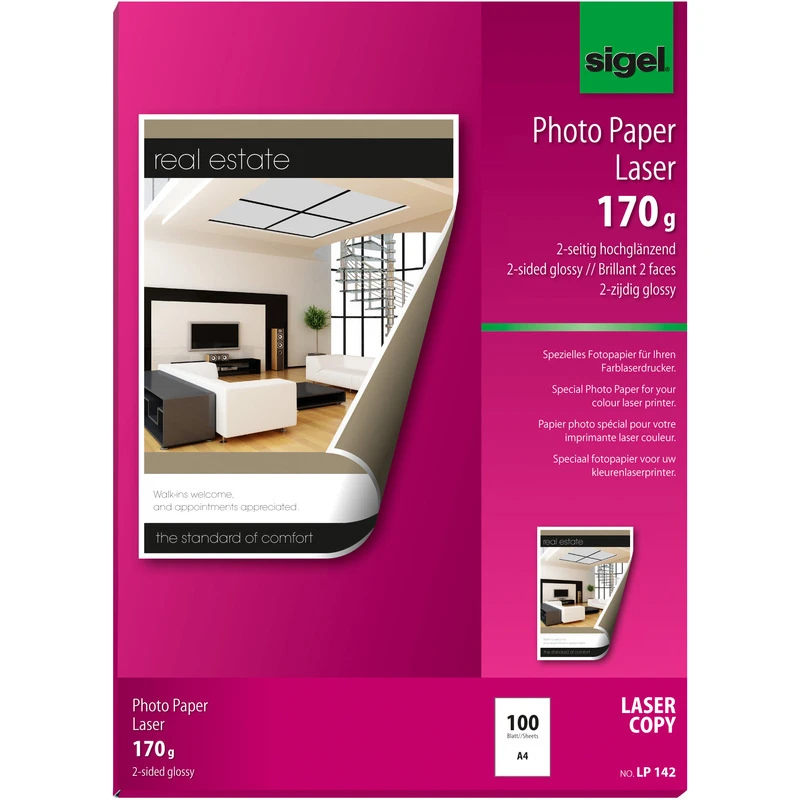 SIGEL Papier photo pour photocopieuses laser A4, 170g