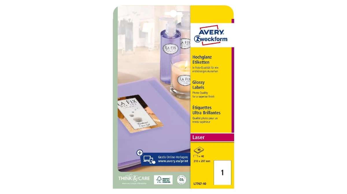 AVERY ZWECKFORM L7767-40 Étiquettes, A4, 40 feuilles