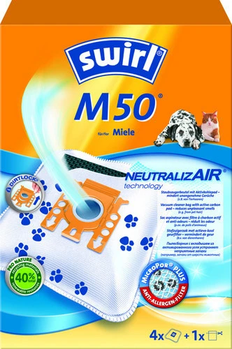 SWIRL Sac aspirateur M 50 EcoPor anti-odeur 4 pièces