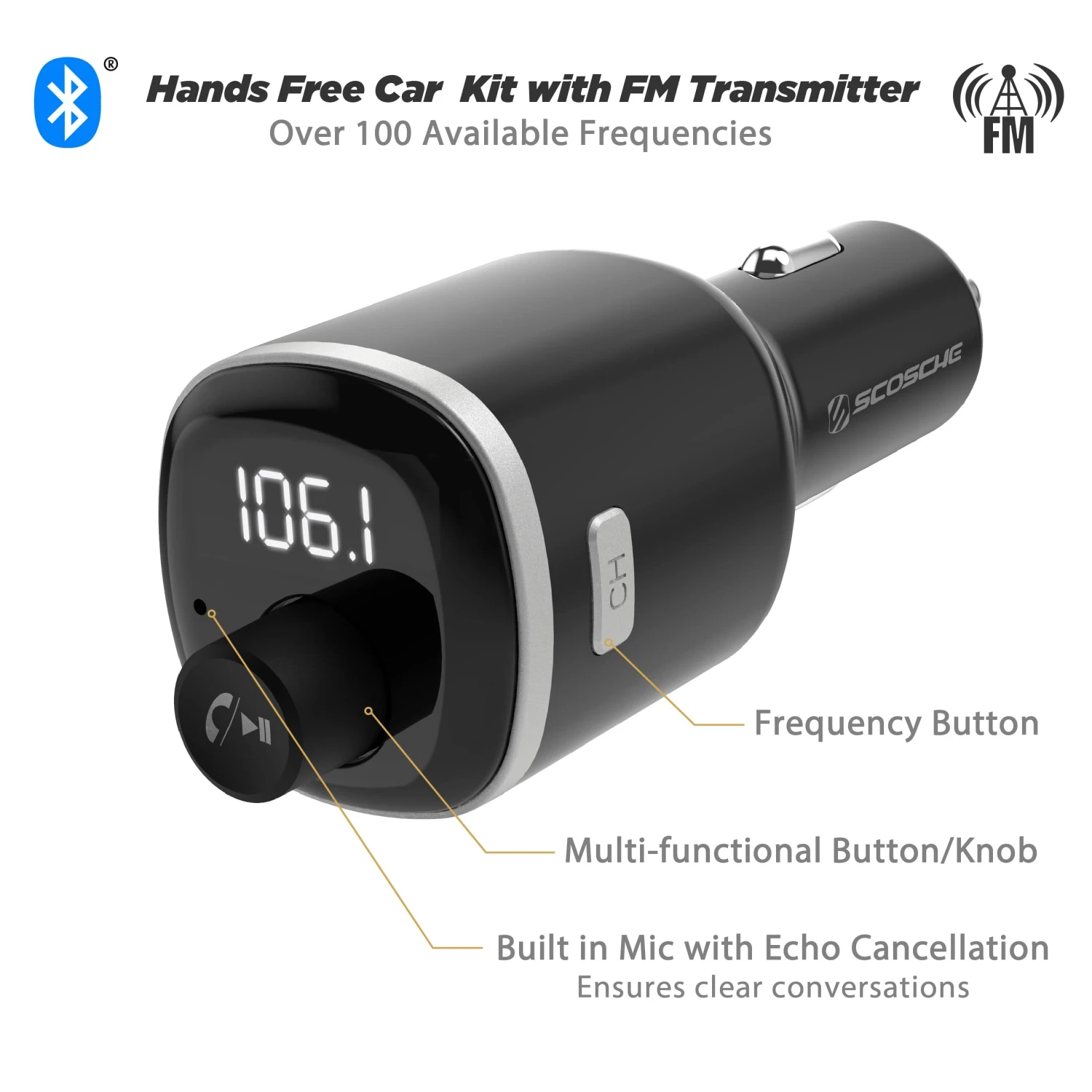 Scosche BTFM4 Transmetteur FM Bluetooth