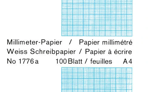 Bloc papier millimètré, blanc, Favorit No 1776 a