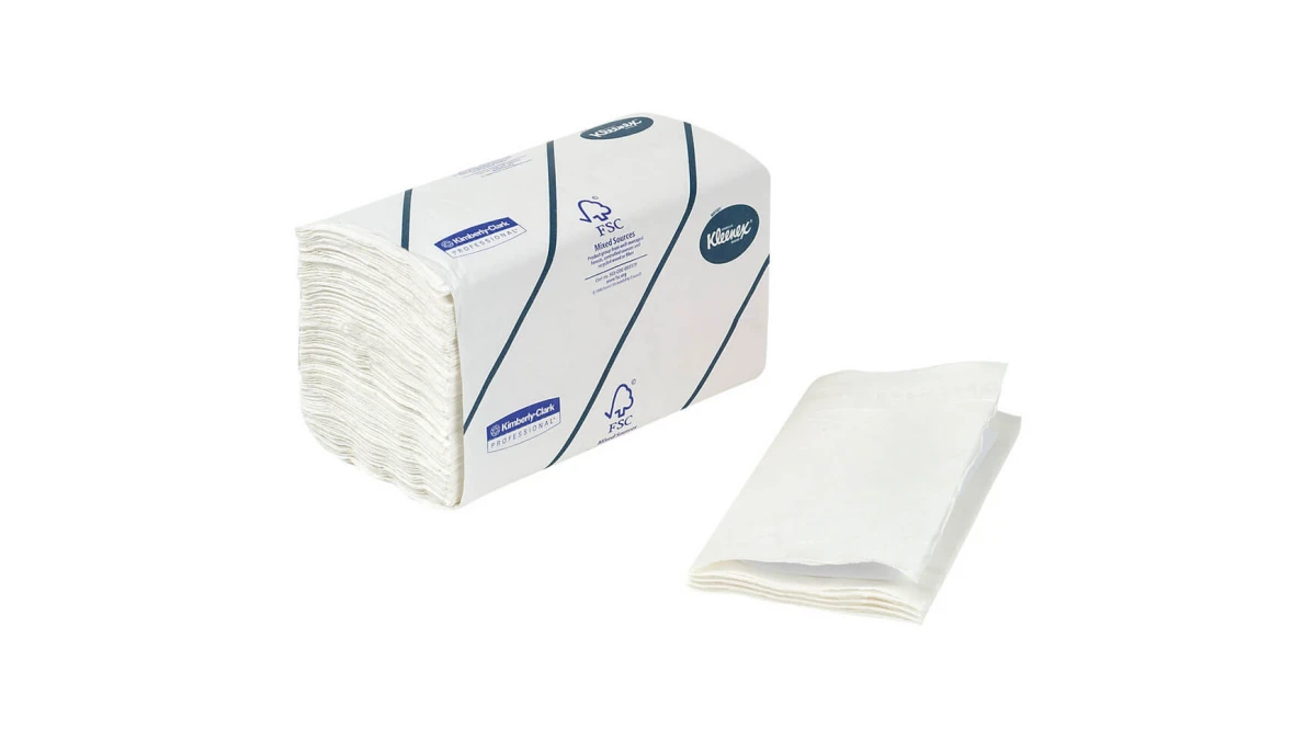 KLEENEX Essuie-mains en papier pliage V, 2 couches, blanc