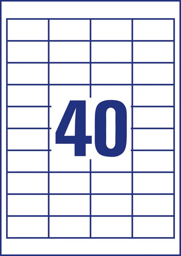 AVERY ZWECKFORM 3657-200 Etiketten, 48.5 x 25.4 mm, 200+20 Blatt