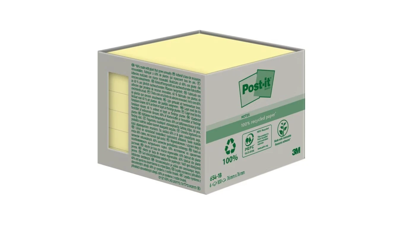 POST-IT Haftnotizen Recycling 6 x 100 Blatt
