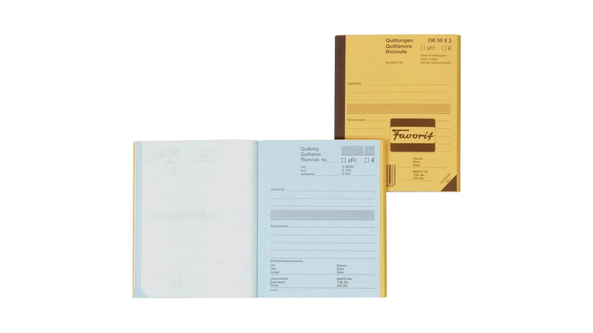 Blocs autocopiant quittances Favorit No 8096OK
