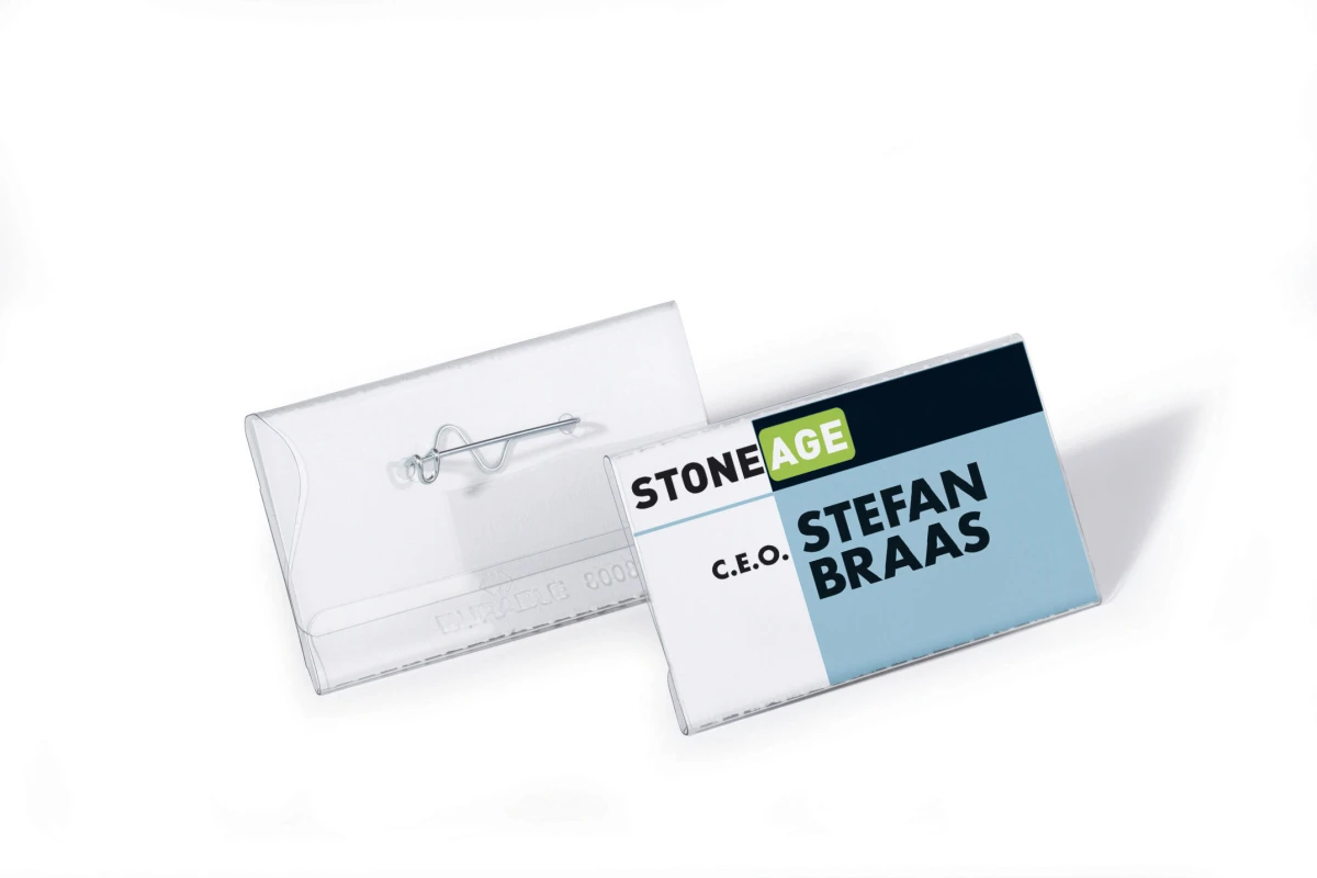 DURABLE Porte-nom 40 x 75 mm en feuille plastique dur