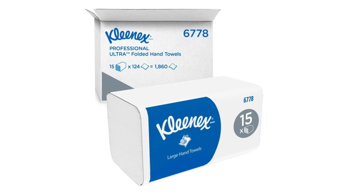 KLEENEX Essuie-mains en papier Ultra pliage V, 2 couches, blanc